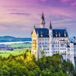 German castle at twilight