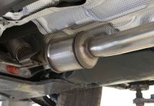 catalytic converter under a car