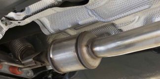 catalytic converter under a car