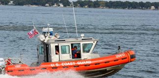 US Coast Guard boat on patrol