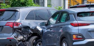 two cars damaged from a collision