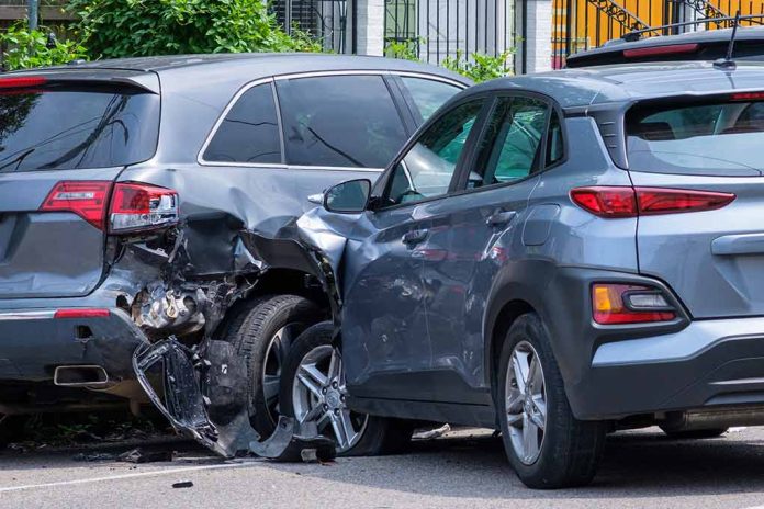 two cars damaged from a collision