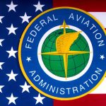 Federal Aviation Administration logo on U.S. flag.