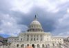 United States Capitol building under cloudy sky