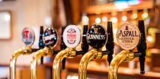 beer taps at a bar