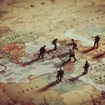 soldiers placed on a map of the Middle East