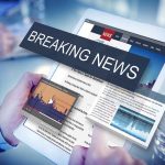 Breaking news on a digital tablet screen