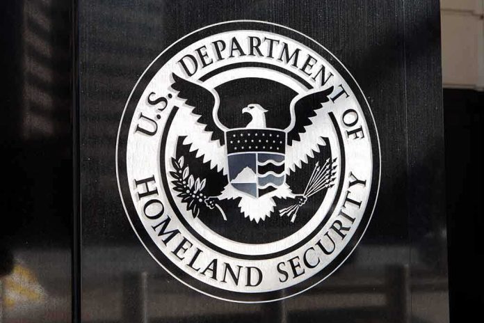 US Department of Homeland Security emblem on wall
