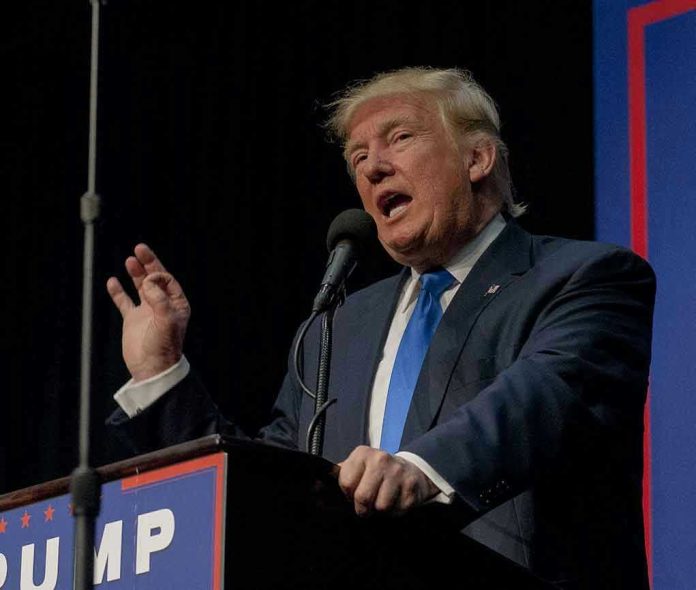 787487758 Person speaking into microphone at a podium.