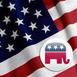 GOP Threatens to PULL Mamdani Citizenship! American flag with Republican elephant symbol.