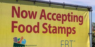 Food Aid VANISHES—Dems PULL Plug! Yellow sign now accepting food stamps EBT SNAP