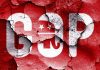 Republican Revolt – 5 GOP Reps BETRAY Trump! Cracked wall featuring the GOP logo in red and white