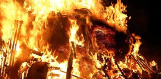 NBA Coach’s $6.6 Million Home BURNS Down A large fire engulfing debris at night