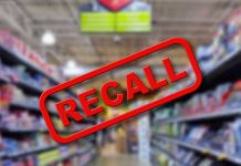 Nationwide Recall ALERT – Do Not Consume! Recall warning over blurred grocery store aisle
