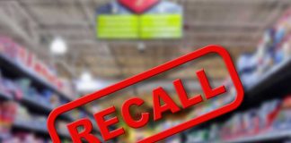 Nationwide Recall ALERT – Do Not Consume! Recall warning over blurred grocery store aisle