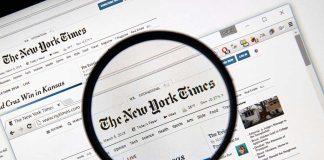 New York Times SUES Pentagon – Sparks Legal War Magnifying glass over The New York Times website.