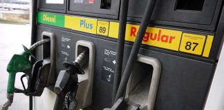 Gas Prices EXPOSED—Stations Hiding $1.50 Spreads Gas station pumps for diesel, plus, and regular fuel.