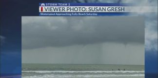 Waterspout Hits Shore — Contest Shredded Waterspout becomes brief tornado on Folly Beach