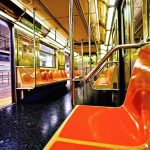 Train Horror Allegation Shocks London Route Empty subway car with orange seats and open doors