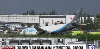 Amazon cargo plane crashes after going off Miami International Airport runway