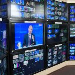 Cable Outrage Machine Strikes Again broadcast control room wall of monitors