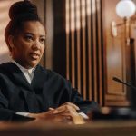 Judge Drops Hammer: 40 Years Judge in courtroom speaking from the bench