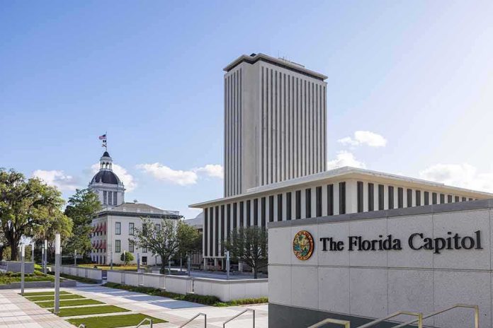 Florida Capitol complex with modern tower and historic dome