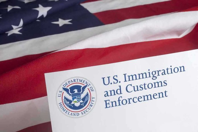 U.S. flag with government document and seal