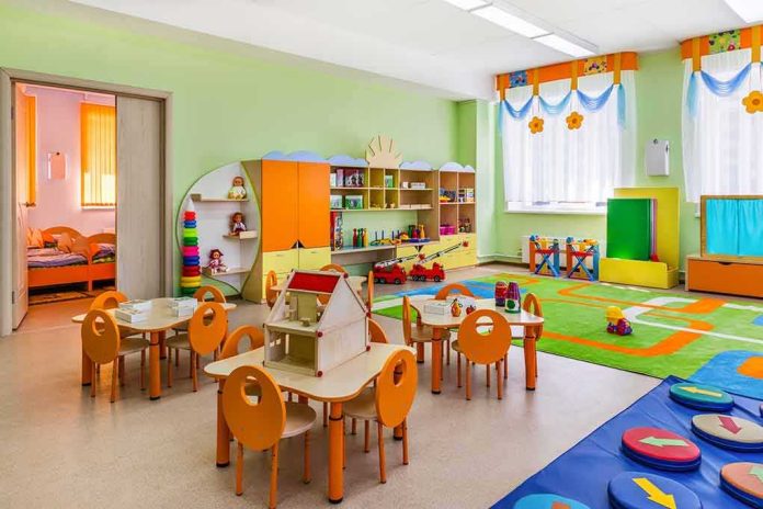 shutterstock_301042739-1 Preschool classroom with colorful furniture and toys
