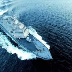 North Korea’s Big Boat, Bigger Warning Naval warship cutting through open sea