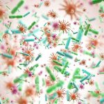 Email Cache Upends Pandemic Narrative Colorful microscopic bacteria and viruses floating in space